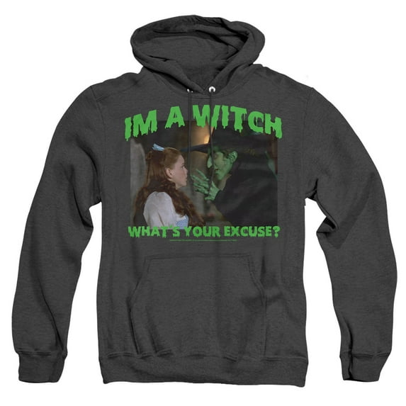The Wizard of Oz What's Your Excuse Unisex Adult Pull-Over Heather Hoodie, Black Heather, 2X-Large