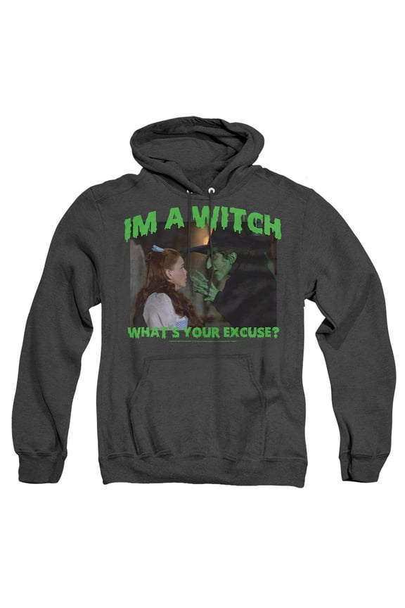 The Wizard of Oz What's Your Excuse Unisex Adult Pull-Over Heather Hoodie, Black Heather, Small