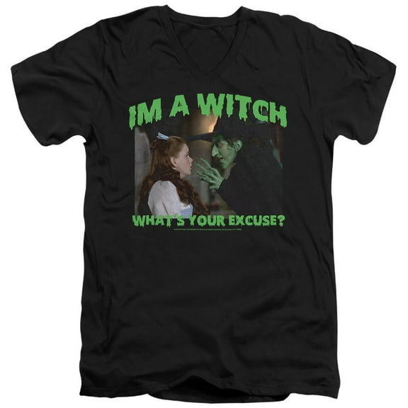 The Wizard of Oz What's Your Excuse Unisex Adult V-Neck T Shirt (Medium) Black