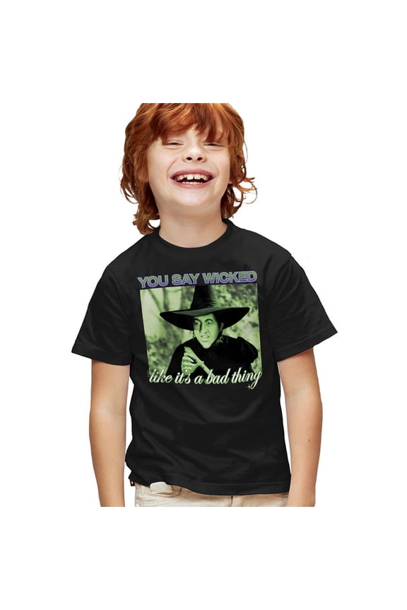 The Wizard of Oz Wicked Witch Kids T Shirt for Youth Boys and Girls, Black, Medium