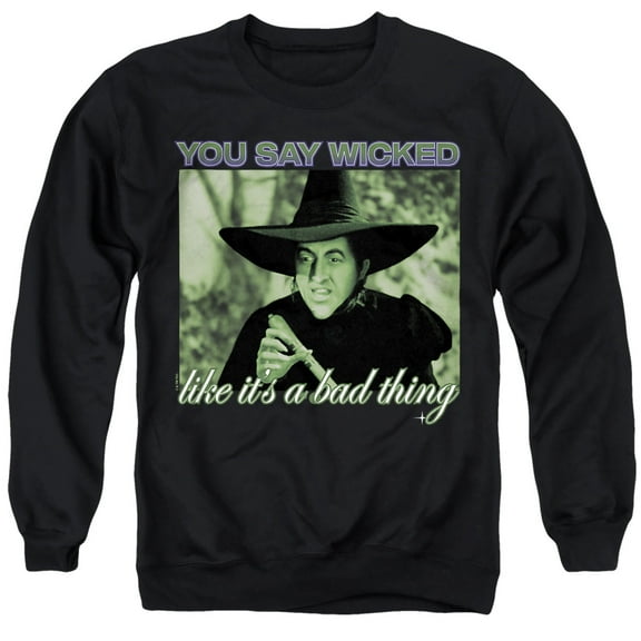 The Wizard of Oz Wicked Witch Unisex Adult Crewneck Sweatshirt, Black, X-Large