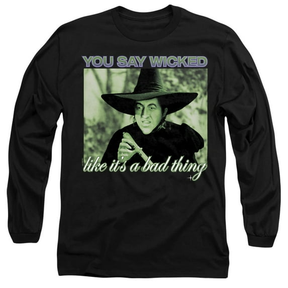The Wizard of Oz Wicked Witch Unisex Adult Long-Sleeve T Shirt, Black, 2X-Large
