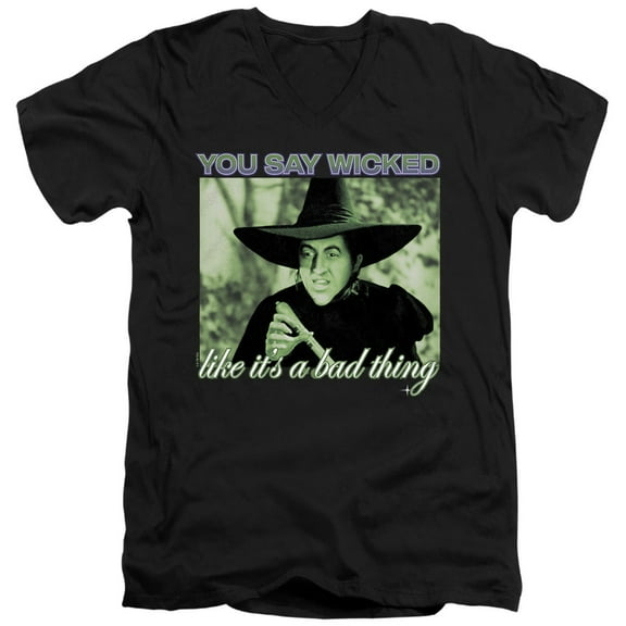 The Wizard of Oz Wicked Witch Unisex Adult V-Neck T Shirt (Large) Black