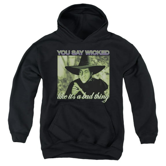 The Wizard of Oz Wicked Witch Youth Kids Boy/Girls Pull-Over Hoodie, Black, Small