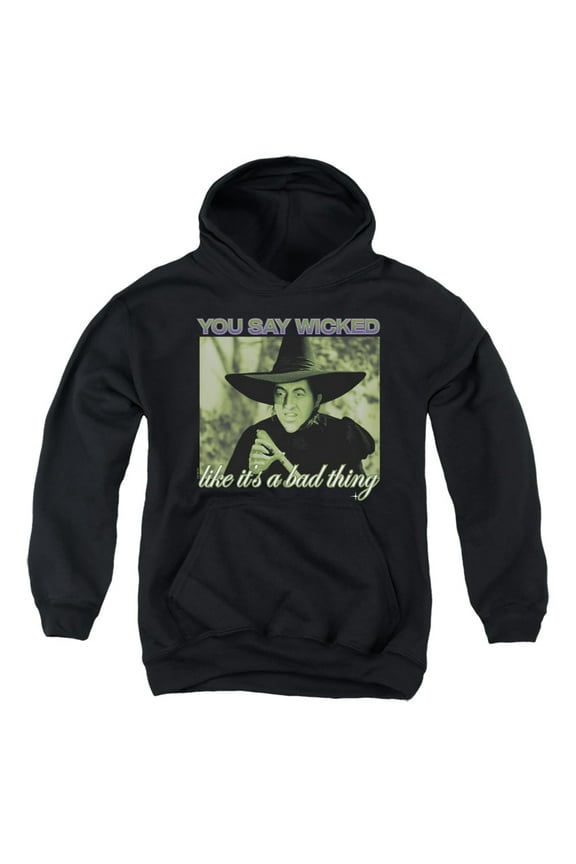 The Wizard of Oz Wicked Witch Youth Kids Boy/Girls Pull-Over Hoodie, Black, Small