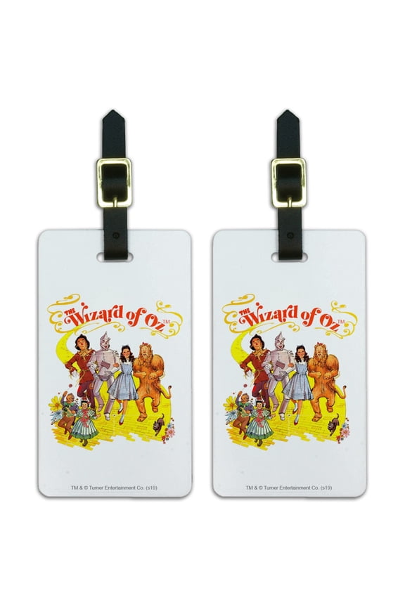 The Wizard of Oz Yellow Brick Road Luggage ID Tags Suitcase Carry-On Cards - Set of 2