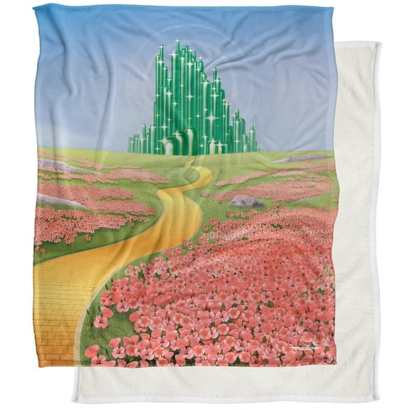 The Wizard of Oz Yellow Brick Road Silky Touch Sherpa Back Super Soft Throw Blanket, Yellow Brick Road