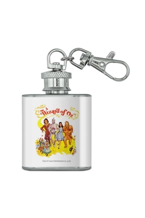 The Wizard of Oz Yellow Brick Road Stainless Steel 1oz Mini Flask Key Chain