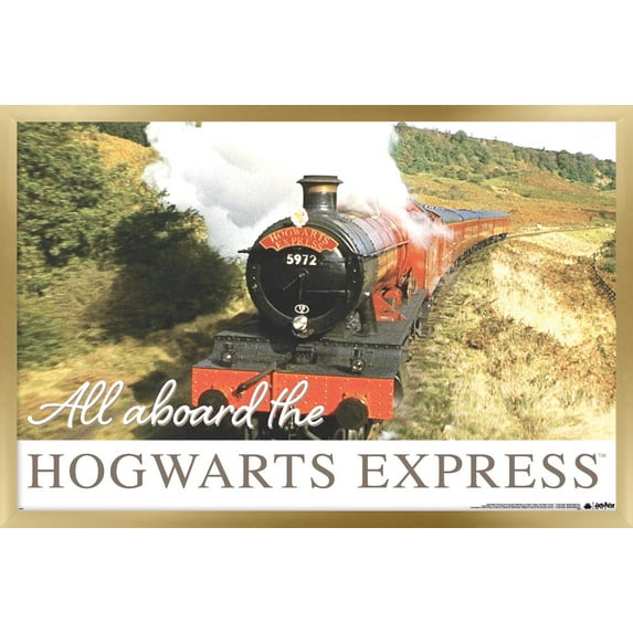 The Wizarding World: Harry Potter - All Aboard The Hogwarts Express Wall Poster, 14.725" x 22.375" Framed