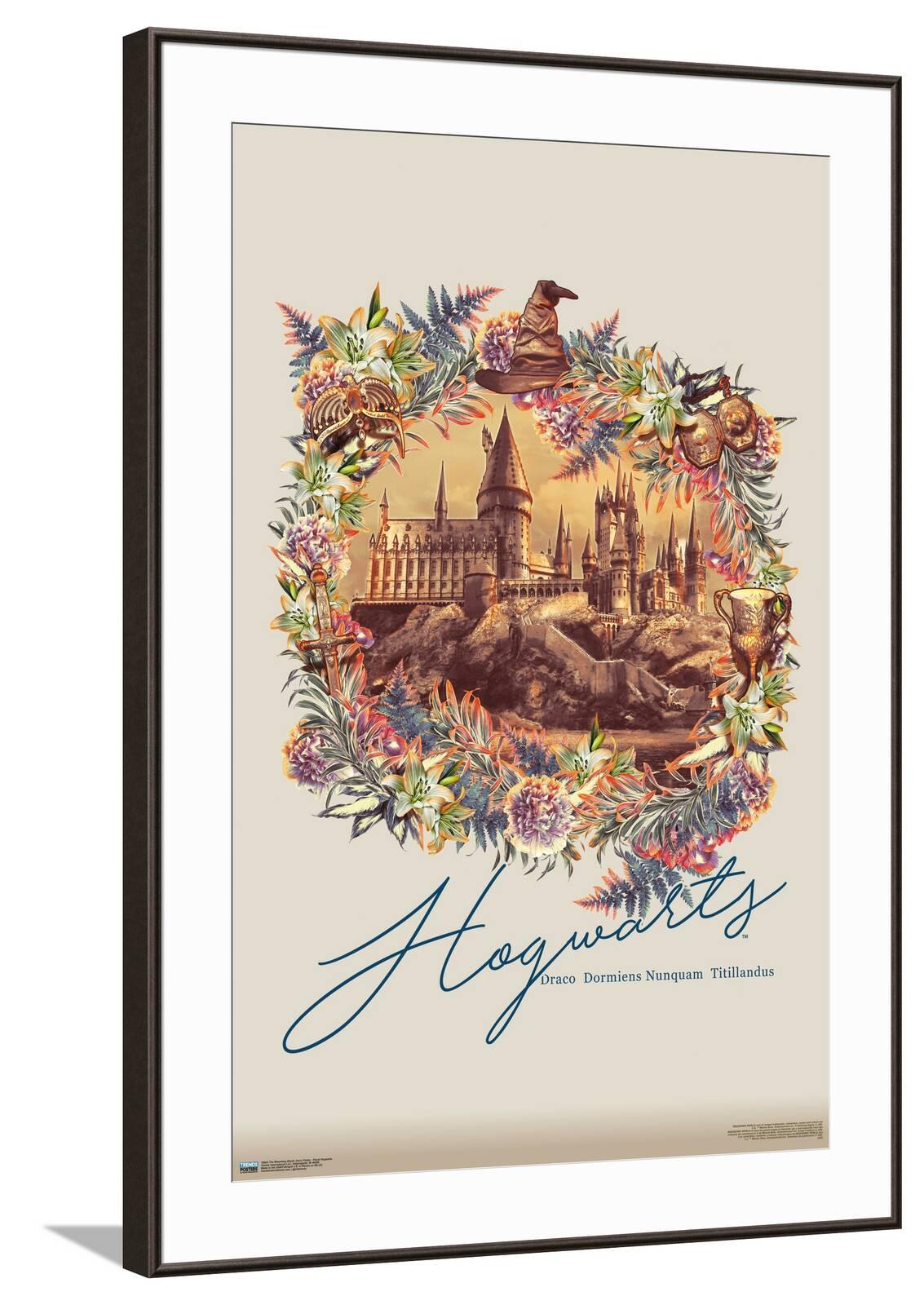 The Wizarding World: Harry Potter - Floral Hogwarts Canvas Wall Poster ...