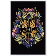 The Wizarding World: Harry Potter - Floral House Crests Wall Poster, 22.375 x 34, Framed