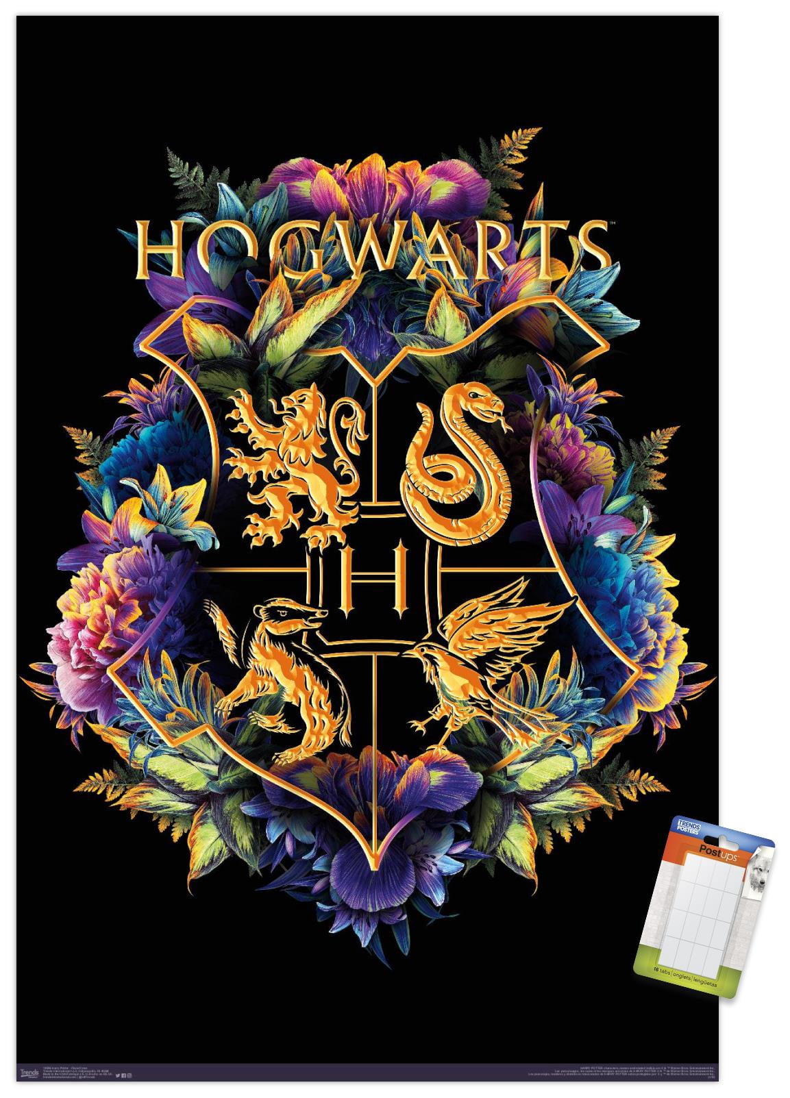 The Wizarding World: Harry Potter - Floral House Crests Wall Poster, 22.375" x 34"