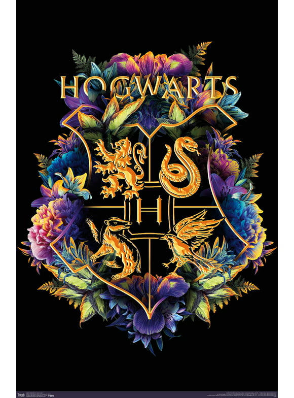 The Wizarding World: Harry Potter - Floral House Crests Wall Poster, 22.375" x 34"