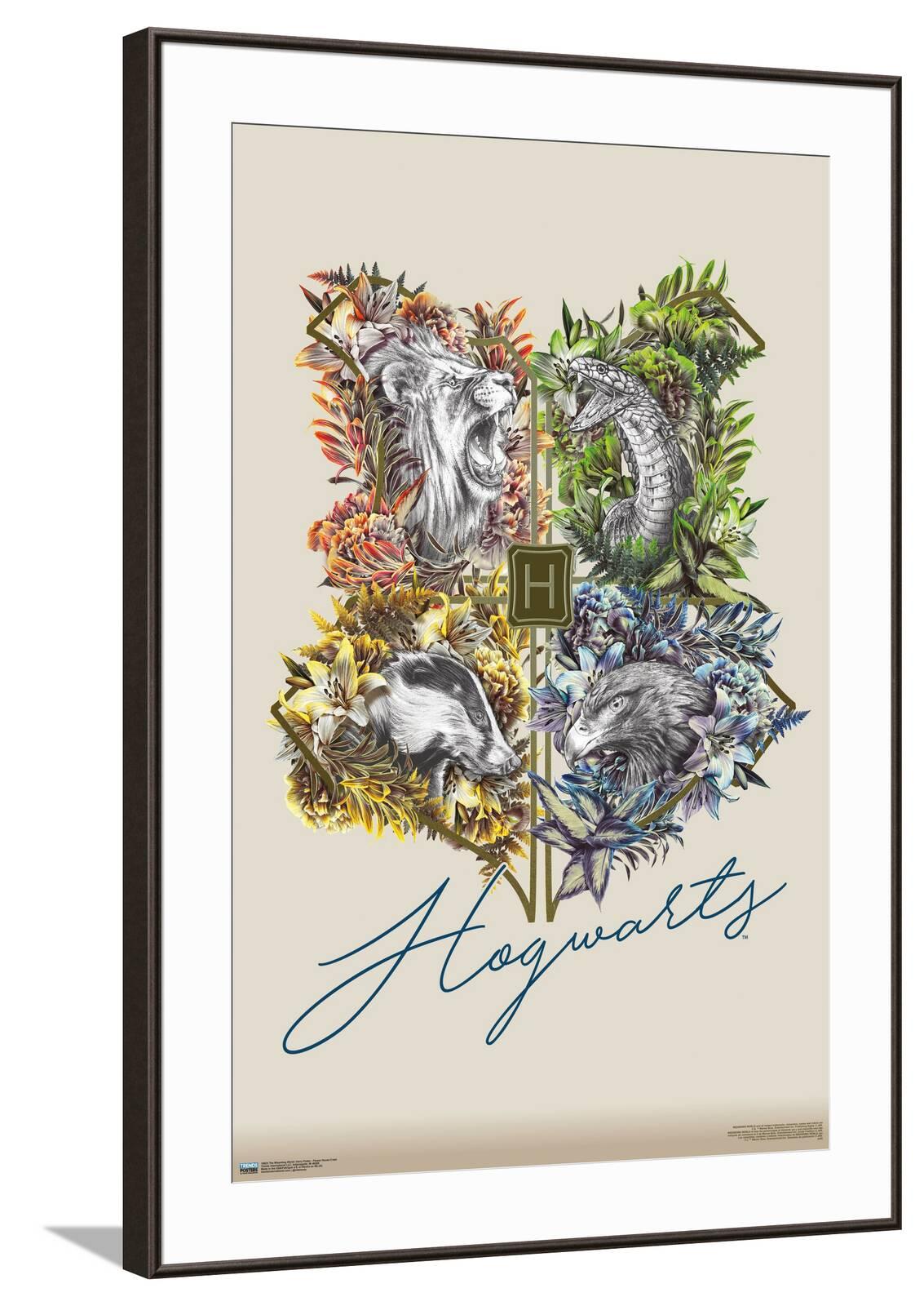 The Wizarding World: Harry Potter - Flower House Crest Canvas Wall ...