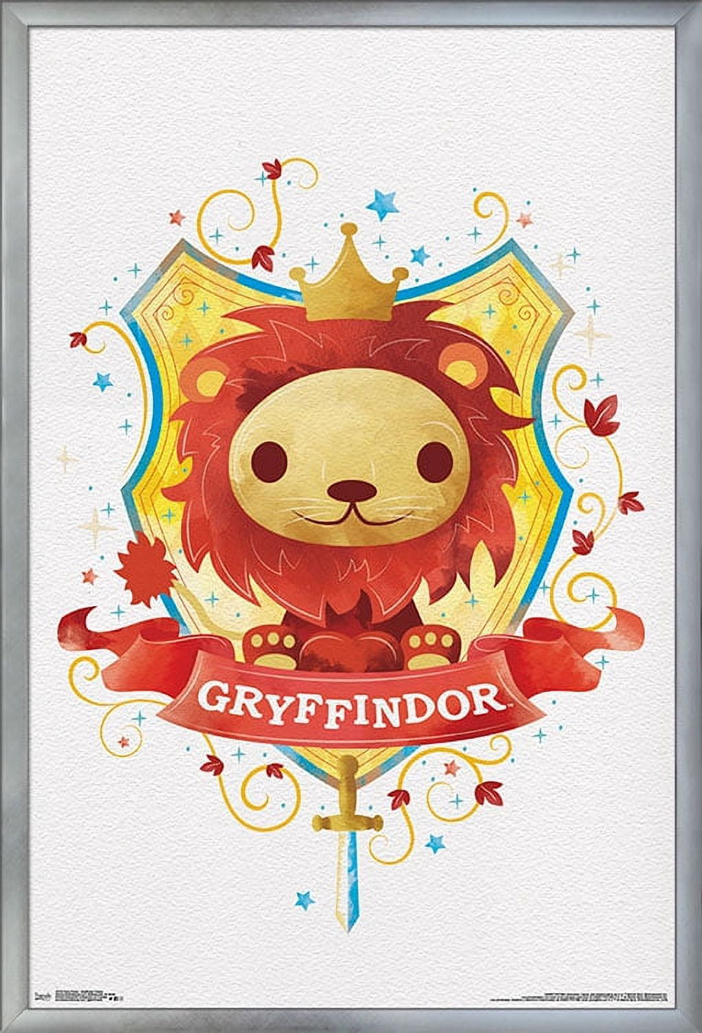 The Wizarding World: Harry Potter - Gryffindor Charm Wall Poster, 22.375" x 34", Framed