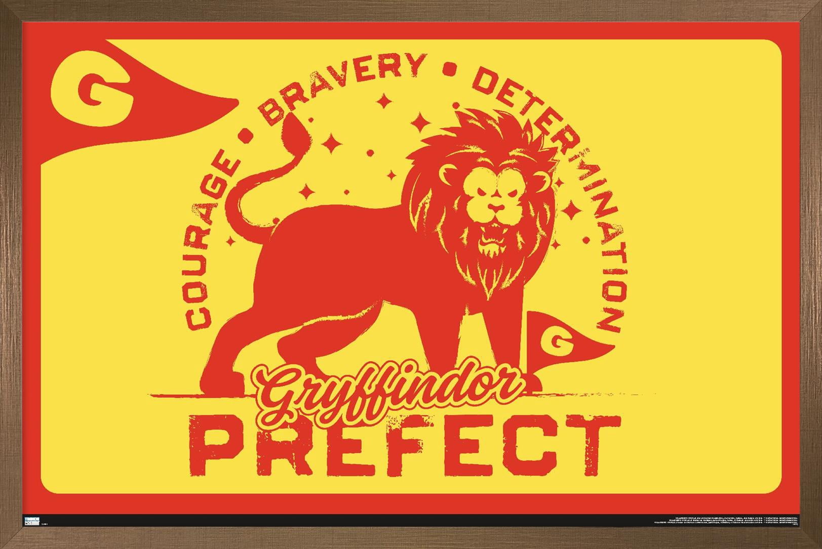 The Wizarding World: Harry Potter - Gryffindor Clubhouse Crest Wall Poster, 14.725" x 22.375" Framed