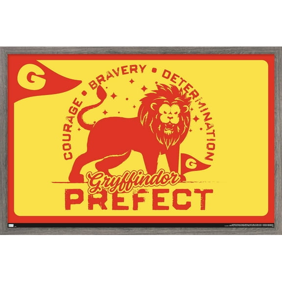 The Wizarding World: Harry Potter - Gryffindor Clubhouse Crest Wall Poster, 14.725" x 22.375" Framed