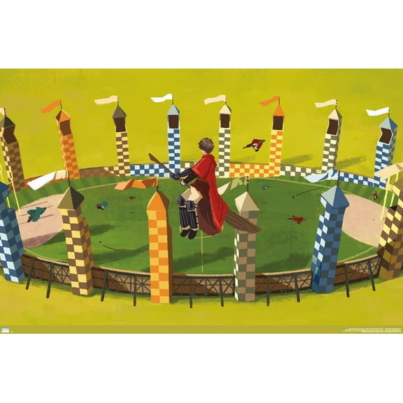 The Wizarding World: Harry Potter - Harry Quidditch Wall Poster, 22.375" x 34"