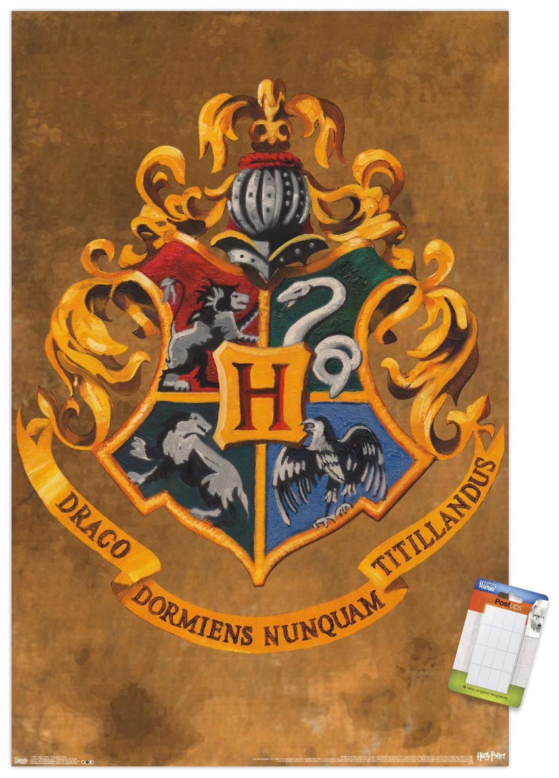 The Wizarding World: Harry Potter - Hogwarts Crest Wall Poster, 14.725 ...