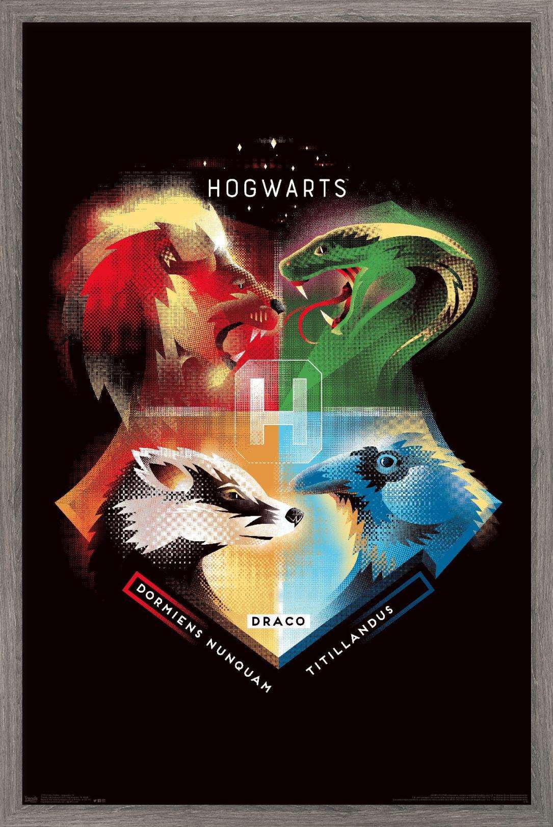 The Wizarding World: Harry Potter - Hogwarts House Crests Wall Poster ...