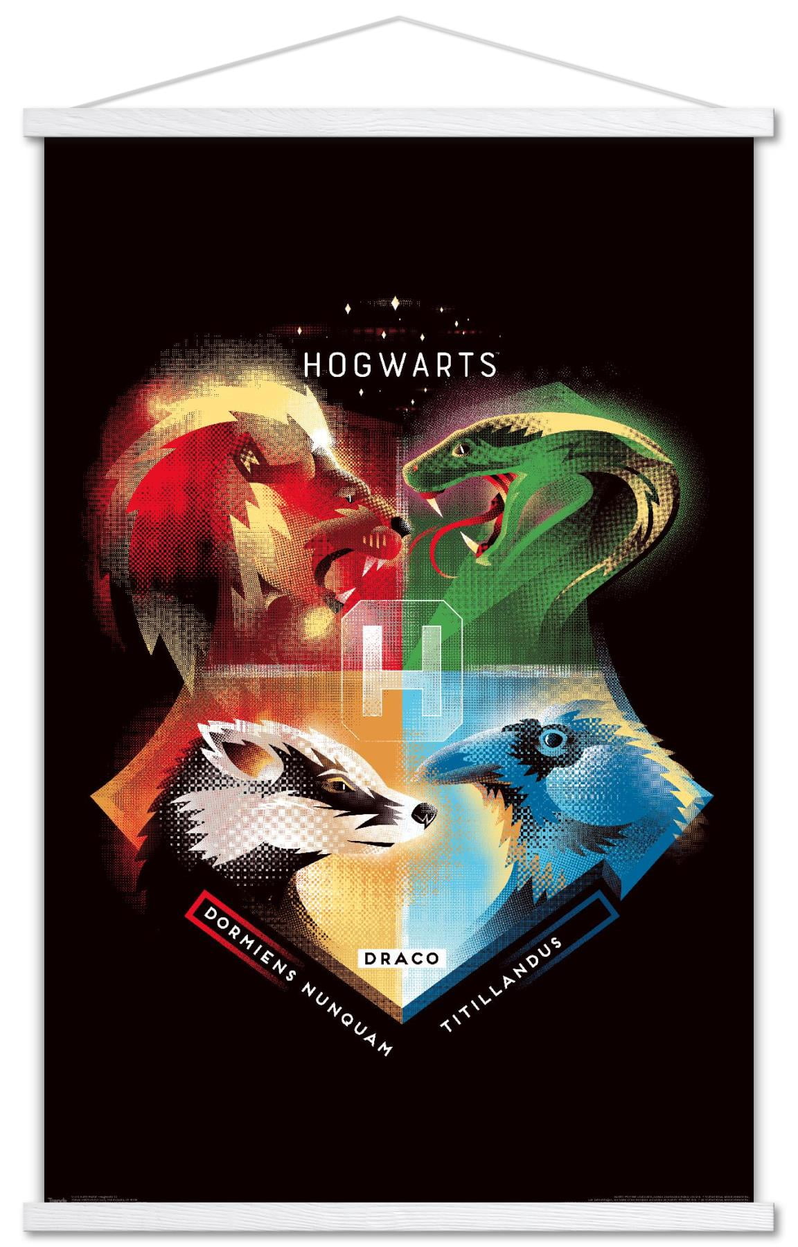 The Wizarding World: Harry Potter - Hogwarts House Crests Wall Poster ...