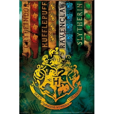 The Wizarding World: Harry Potter - House Crests Wall Poster, 22.375" x 34"