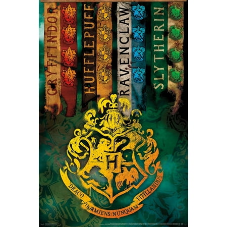 The Wizarding World: Harry Potter - House Crests Wall Poster, 22.375" x 34"