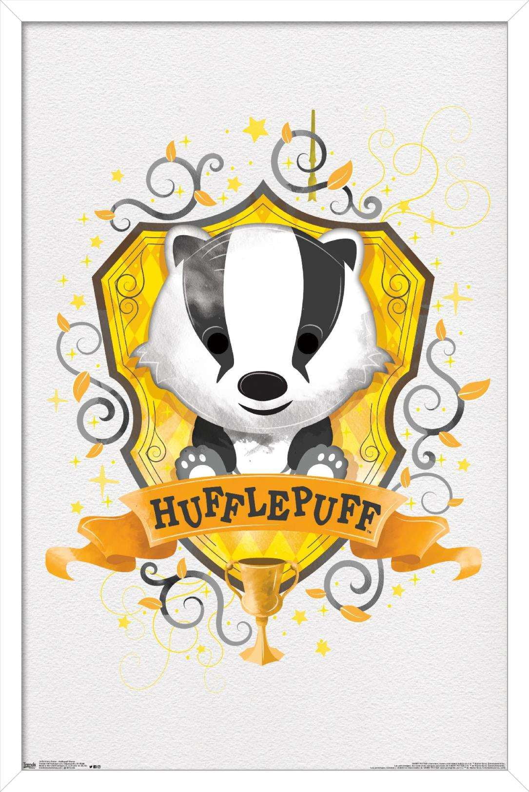 The Wizarding World: Harry Potter - Hufflepuff Charm Wall Poster, 14.725" x 22.375", Framed