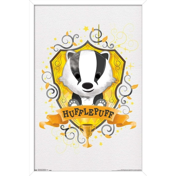 The Wizarding World: Harry Potter - Hufflepuff Charm Wall Poster, 14.725" x 22.375", Framed