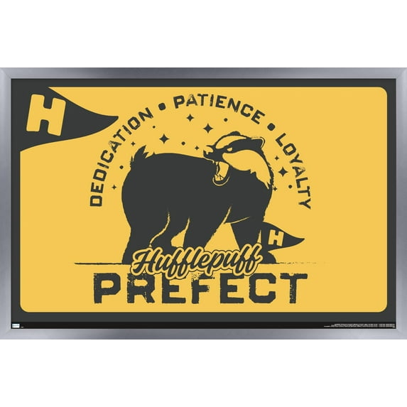 The Wizarding World: Harry Potter - Hufflepuff Clubhouse Crest Wall Poster, 22.375" x 34" Framed