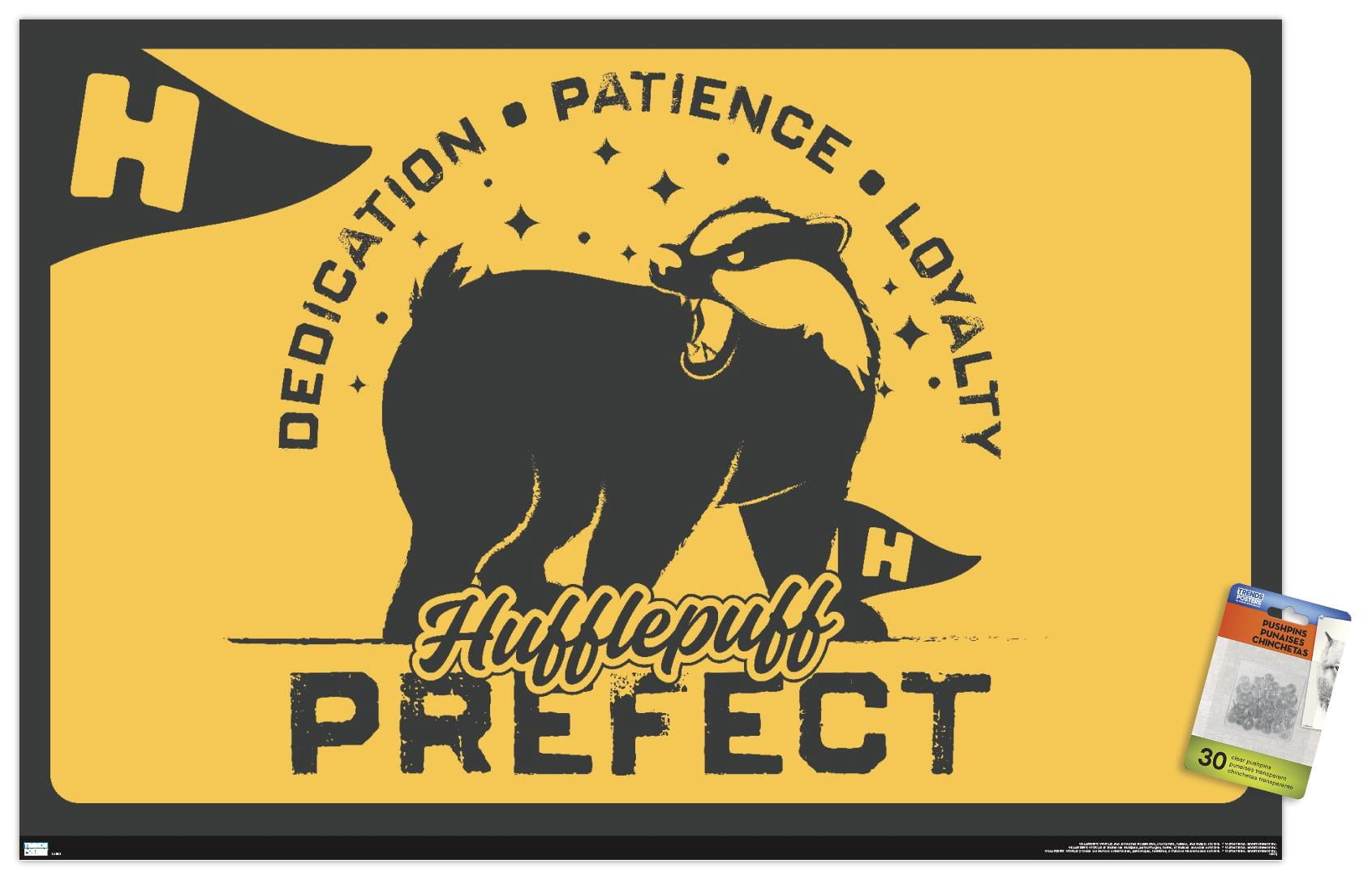 The Wizarding World: Harry Potter - Hufflepuff Clubhouse Crest Wall Poster with Pushpins, 22.375" x 34"