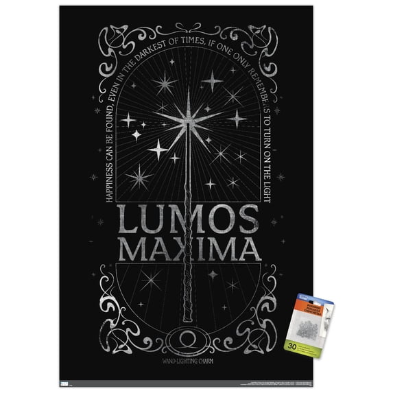 The Wizarding World: Harry Potter - Lumos Maxima Wall Poster with Pushpins, 22.375" x 34"