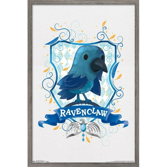The Wizarding World: Harry Potter - Ravenclaw Charm Wall Poster, 14.725" x 22.375", Framed