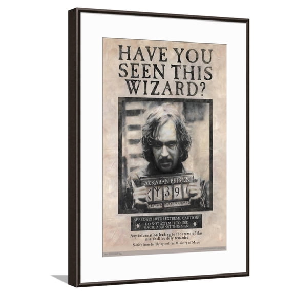 The Wizarding World: Harry Potter - Sirius Black Wanted Poster Canvas Wall Poster, 14.725" x 22.375"