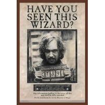 The Wizarding World: Harry Potter - Sirius Black Wanted Poster Wall Poster, 22.375" x 34", Framed