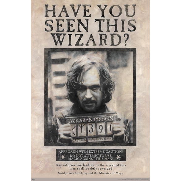 The Wizarding World: Harry Potter - Sirius Black Wanted Poster Wall Poster, 22.375" x 34", Unframed Version
