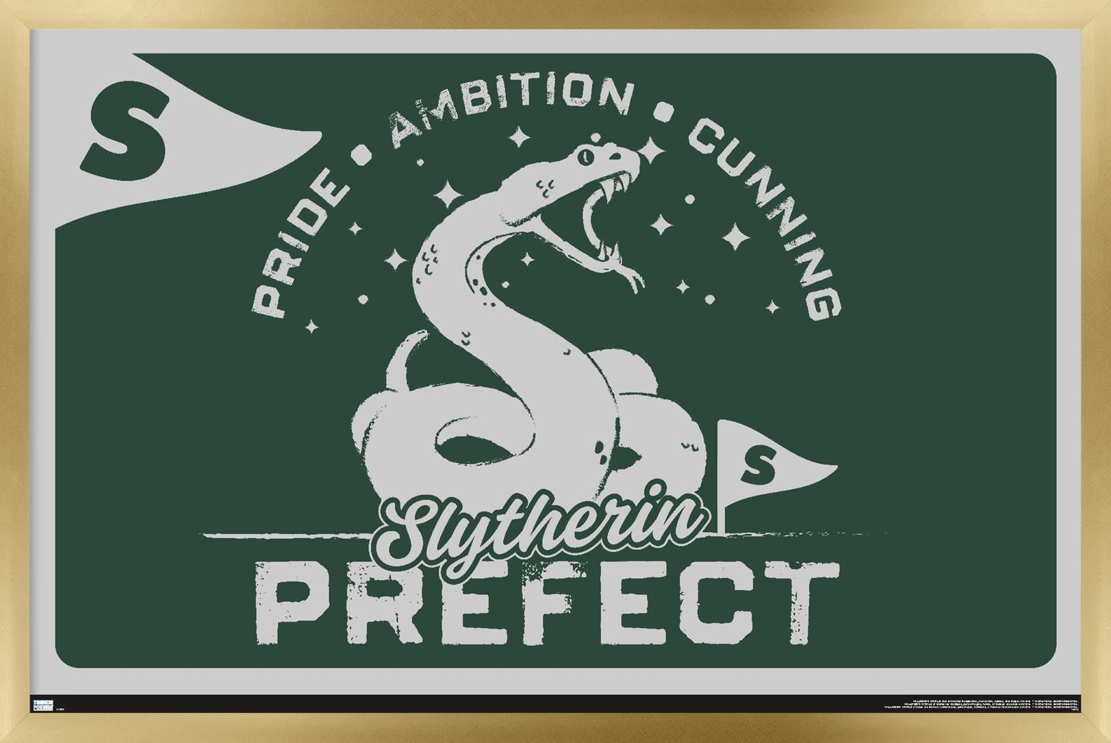 The Wizarding World: Harry Potter - Slytherin Clubhouse Crest Wall Poster, 22.375" x 34" Framed
