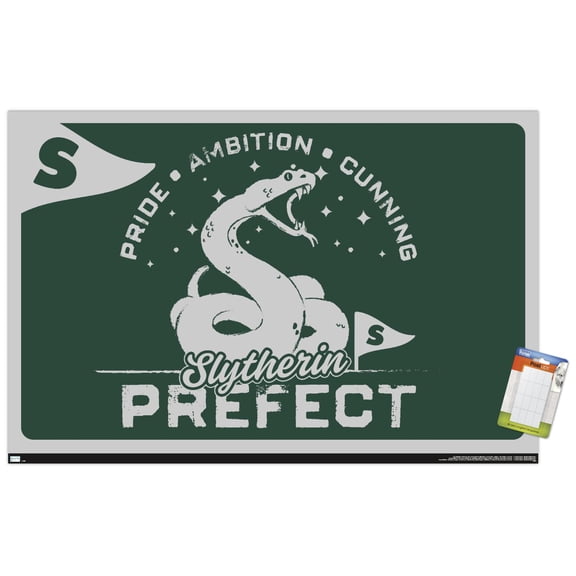 The Wizarding World: Harry Potter - Slytherin Clubhouse Crest Wall Poster, 22.375" x 34"