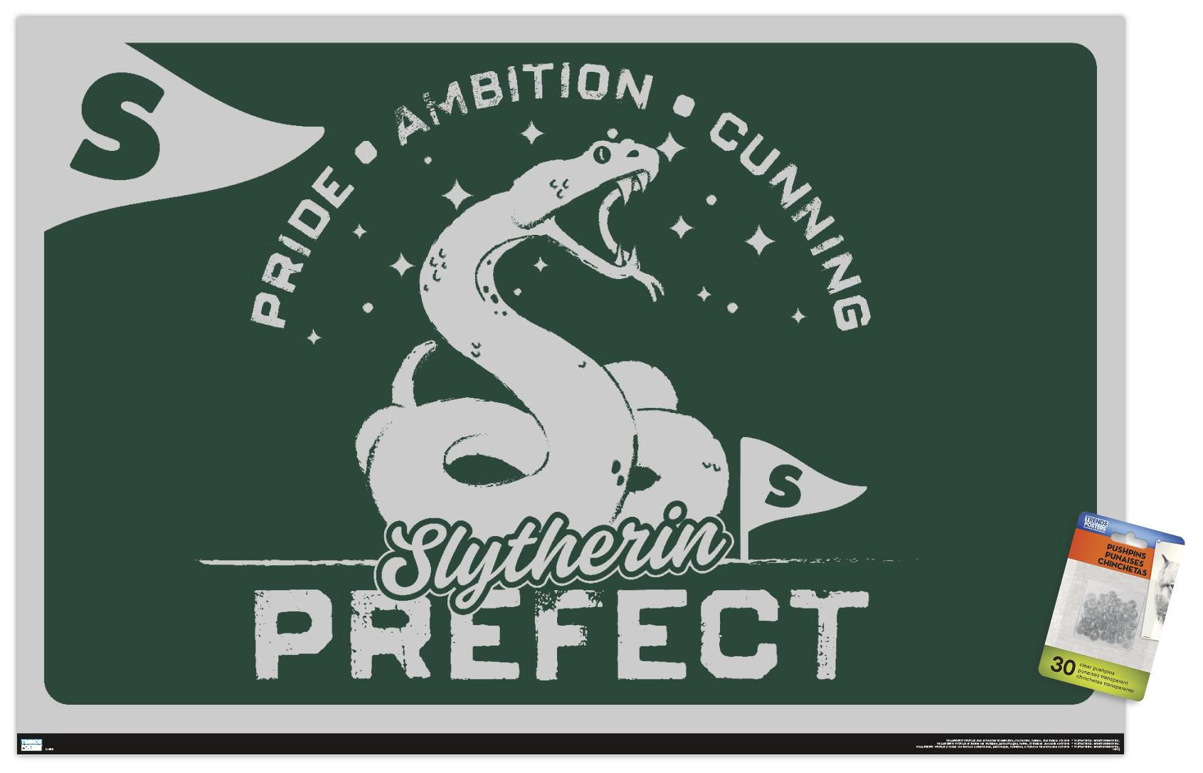 The Wizarding World: Harry Potter - Slytherin Clubhouse Crest Wall Poster with Pushpins, 22.375" x 34"