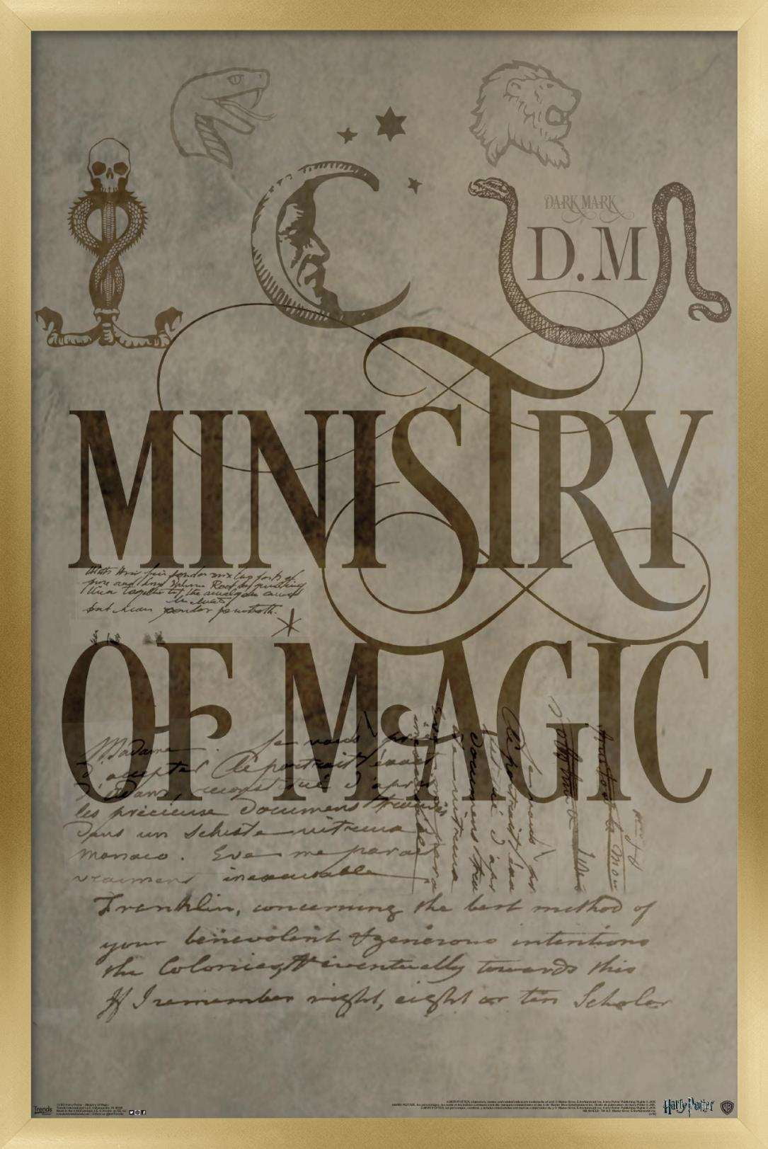 The Wizarding World: Harry Potter - The Ministry of Magic Wall Poster, 22.375" x 34", Framed