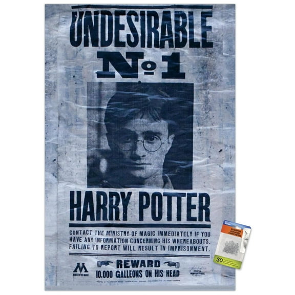 The Wizarding World: Harry Potter - Undesirable Wall Poster with Push Pins, 22.375" x 34"