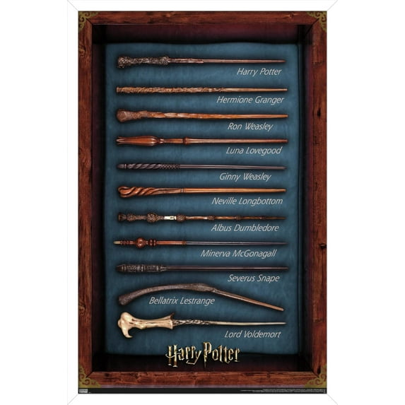 The Wizarding World: Harry Potter - Wands Wall Poster, 22.375" x 34", Framed