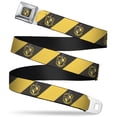 thumbnail image 1 of The Wizarding World of Harry Potter Belt, Seatbelt Buckle Belt, Hufflepuff Crest Diagonal Stripe Charcoal Gray Yellow, 30 to 44 Inches, 1 of 9