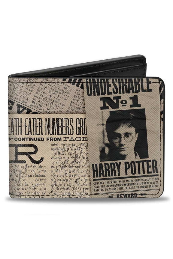 The Wizarding World of Harry Potter Wallet, Bifold, Harry Potter Newspaper Headlines Undesirable No 1, Vegan Leather
