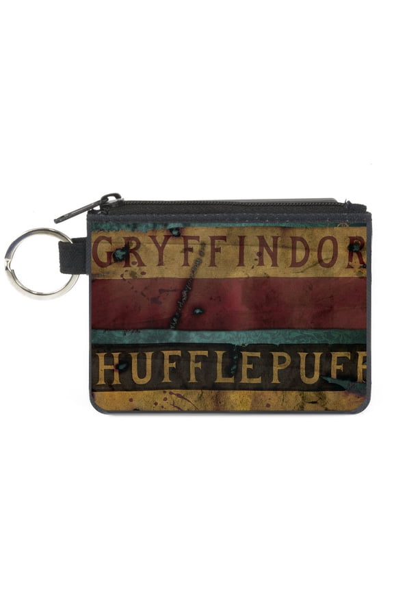 The Wizarding World of Harry Potter Wallet, Coin Purse, Gryffindor Hufflepuff Burnt Banners, Canvas