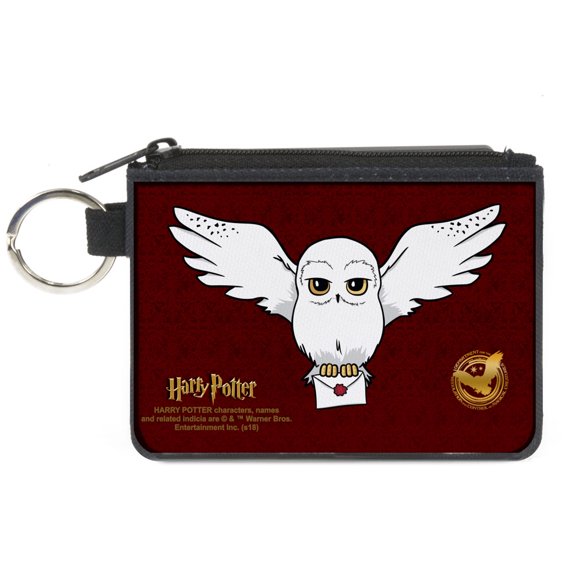 The Wizarding World of Harry Potter Wallet, Coin Purse, Harry Potter Hedwig Delivery Pose DRCMC Icon Reds Golds, Canvas