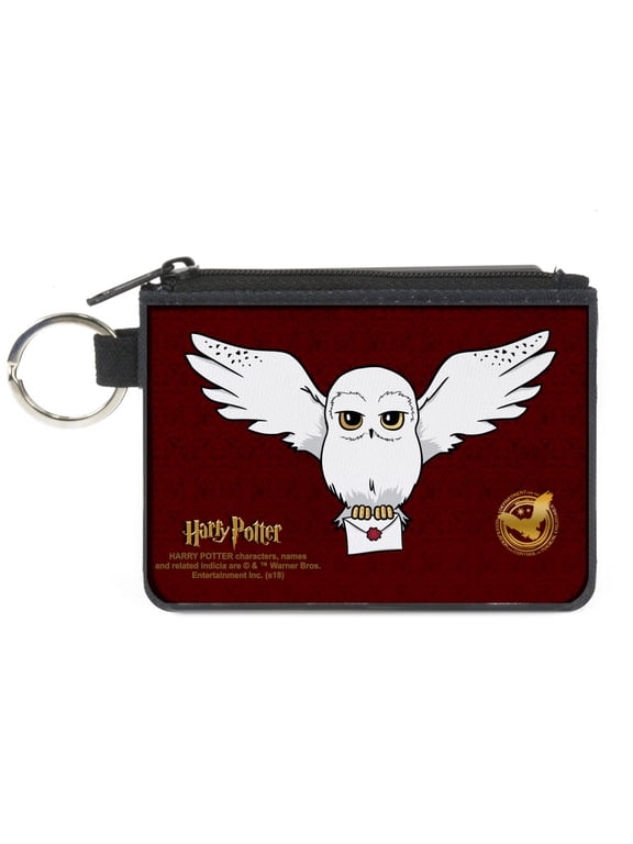 The Wizarding World of Harry Potter Wallet, Coin Purse, Harry Potter Hedwig Delivery Pose DRCMC Icon Reds Golds, Canvas