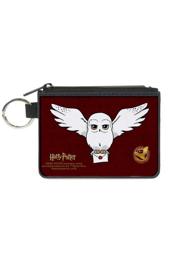 The Wizarding World of Harry Potter Wallet, Coin Purse, Harry Potter Hedwig Delivery Pose DRCMC Icon Reds Golds, Canvas