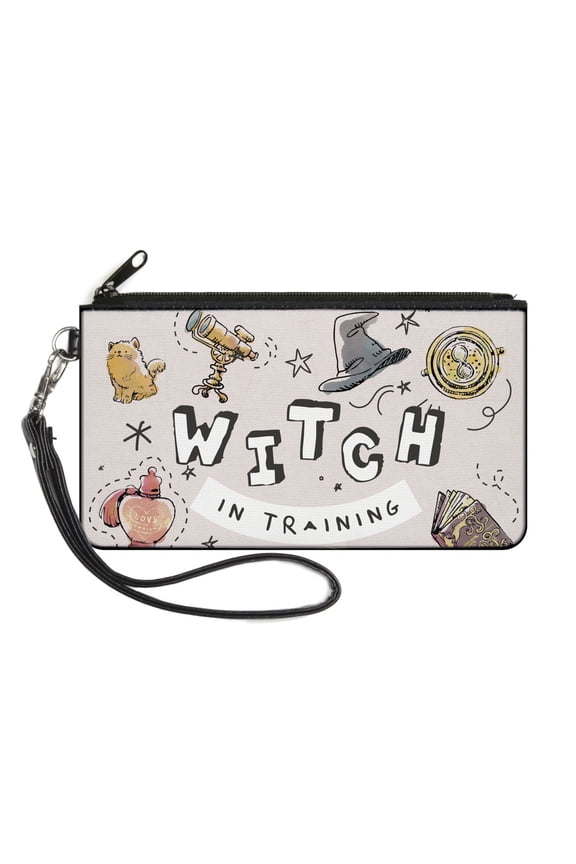 The Wizarding World of Harry Potter Wallet, Zip Clutch, Harry Potter Witch in Training Collage Light Pink, Canvas