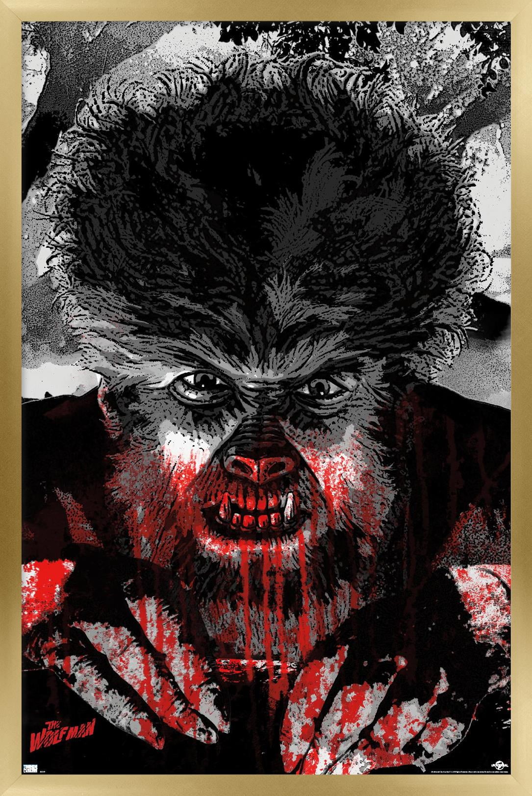 The Wolf Man - Autumn Moon Wall Poster, 14.725" x 22.375" Framed